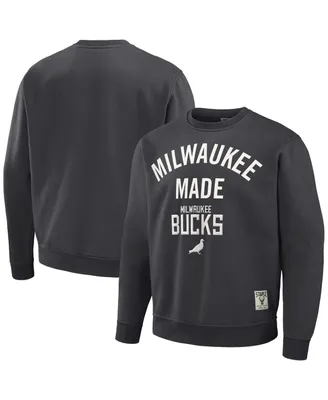 Men's Nba x Staple Anthracite Milwaukee Bucks Plush Pullover Sweatshirt