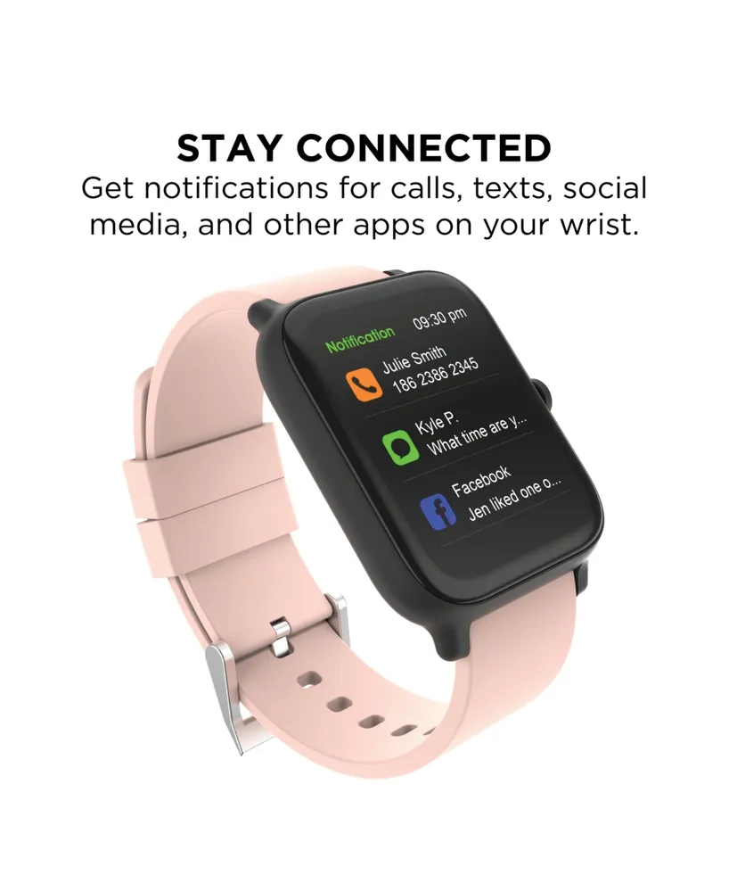 24/7 Evo Unisex Blush Silicone Strap Smartwatch 37.5mm