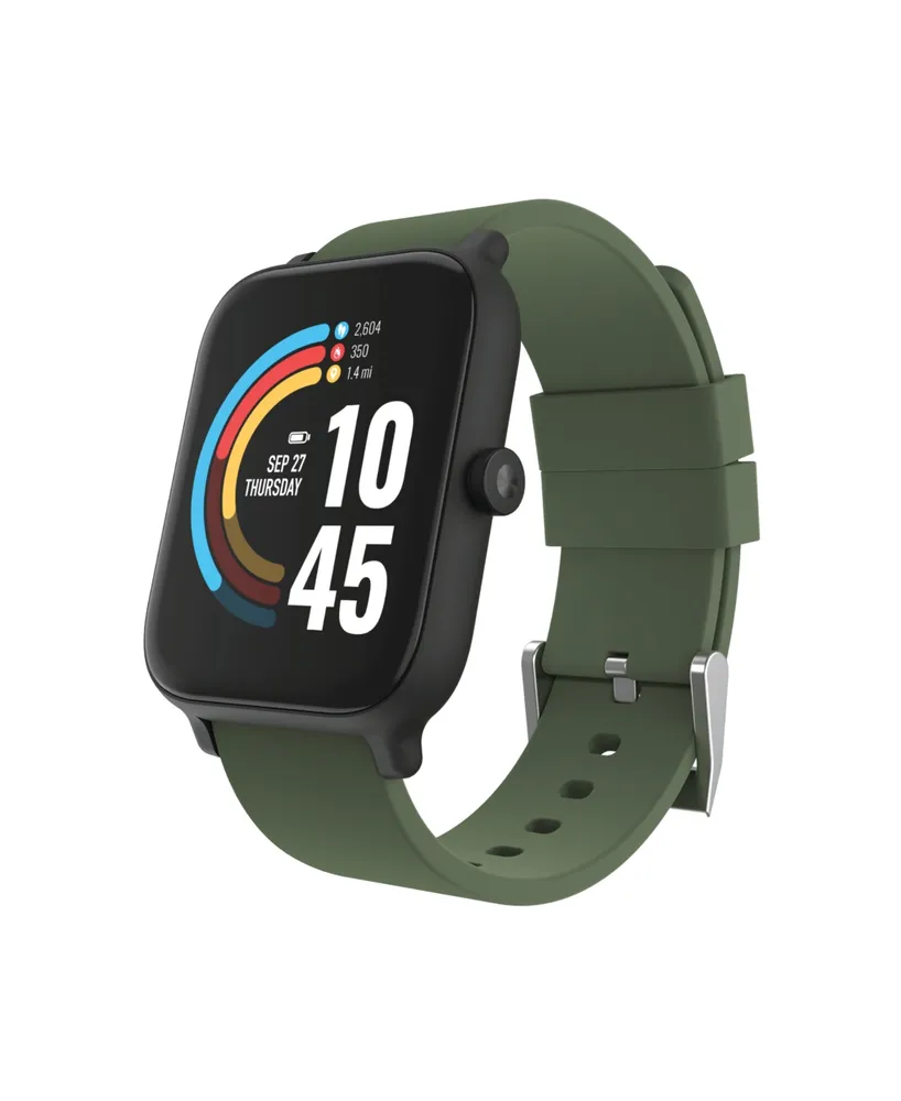 24/7 Evo Unisex Olive Silicone Strap Smartwatch 37.5mm