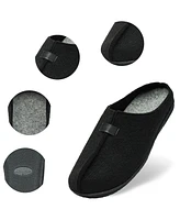 Alpine Swiss Mens Felt Faux Wool Clog Slippers Comfortable Cushion House Shoes