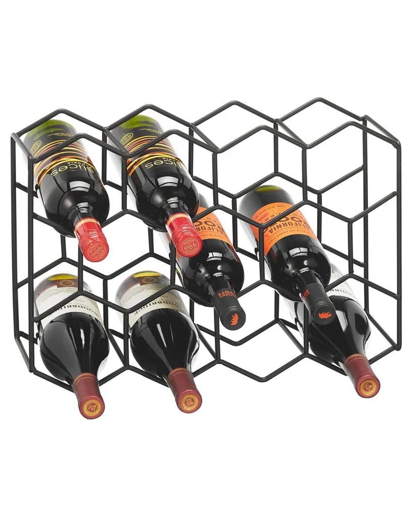 mDesign Hexagon 11 Bottle Wine Rack for Kitchen Counter or Fridge
