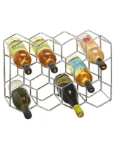 mDesign Hexagon 11 Bottle Wine Rack for Kitchen Counter or Fridge