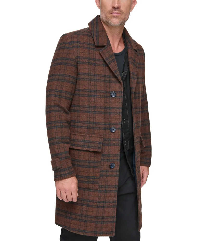 Marc New York Men's Bexar Plaid Overcoat
