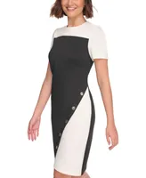 Tommy Hilfiger Petite Color-Blocked Asymmetric Dress