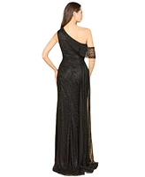 Women's Lara Beaded One Shoulder Dress with Train