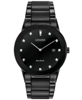 Citizen Men's Eco-Drive Axiom Diamond Accent Black Ion-Plated Stainless Steel Bracelet Watch 40mm AU1065