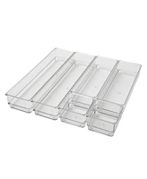 Martha Stewart Miles Plastic Stackable Office Desk Drawer Organizers, Various Sizes, 6 Compartments