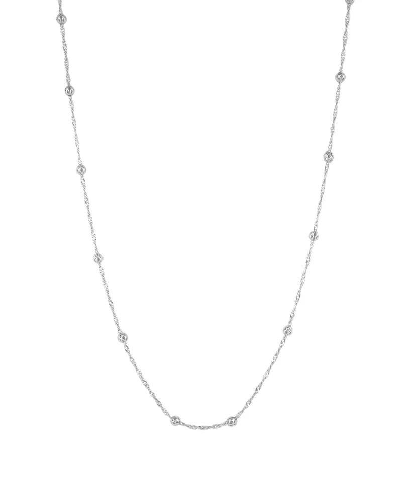 And Now This Silver-Plated or 18K Gold-Plated Singapore and Bead Chain Necklace