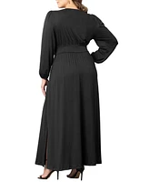 Kiyonna Plus Kelsey Long Sleeve Maxi Dress