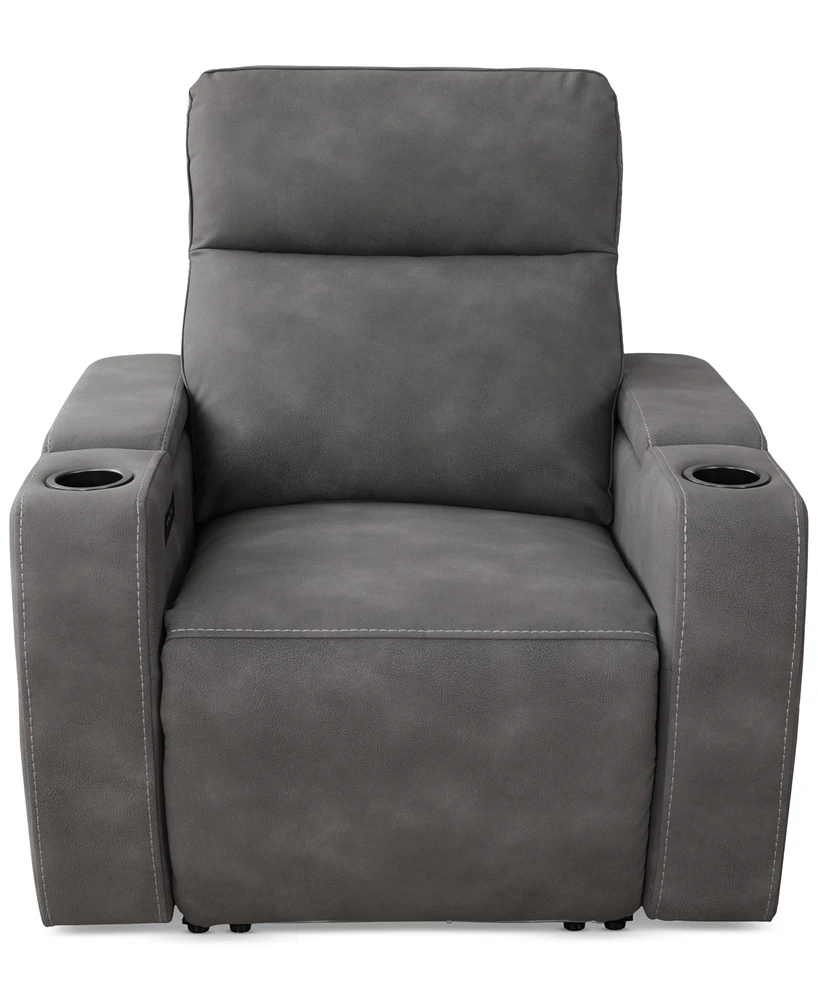 Greymel 37" Zero Gravity Fabric Chair with Power Headrest, Created for Macy's