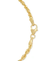 Highly Polished Rope Link 18" Chain Necklace (2-5/8mm) in 14k Gold, Made in Italy