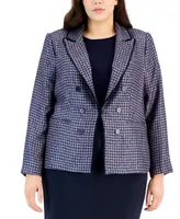 Tahari Asl Plus Faux-Double-Breasted Blazer