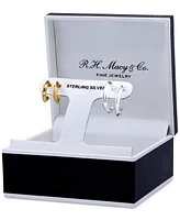 2-Pc. Set Knife Edge Small Hoop Earrings in Sterling Silver & 18k Gold-Plated Sterling Silver