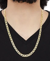 Italian Gold 22" Beveled Marine Link Chain Necklace (7-1/5mm) in 10k Gold