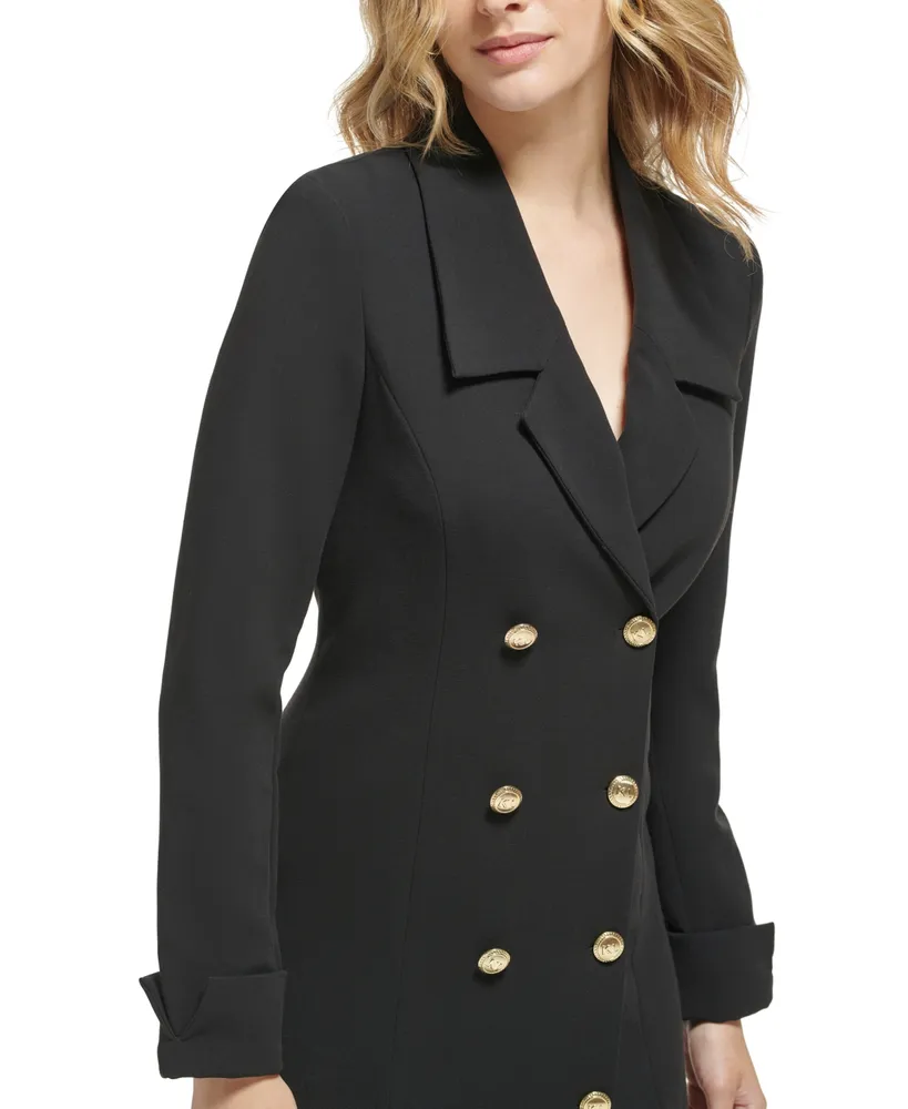 Karl Lagerfeld Paris Women's Button-Front Ruffled-Hem Blazer Dress