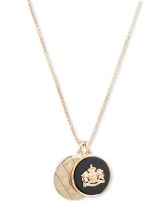 Lauren Ralph Lauren Gold-Tone Tartan Pattern & Crest Multi-Charm 40" Adjustable Pendant Necklace