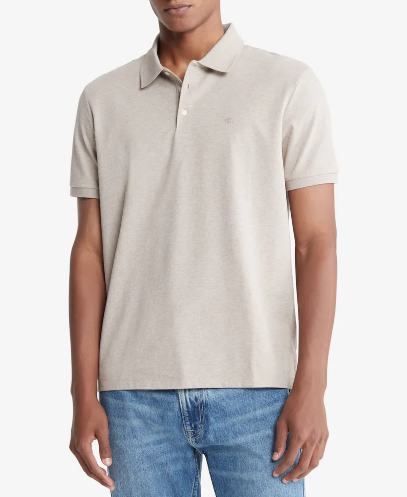 Calvin Klein Men's Regular-Fit Smooth Cotton Monogram Logo Polo Shirt