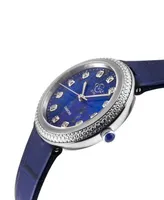 GV2 by Gevril Women's Arezzo Blue Leather Watch 33mm