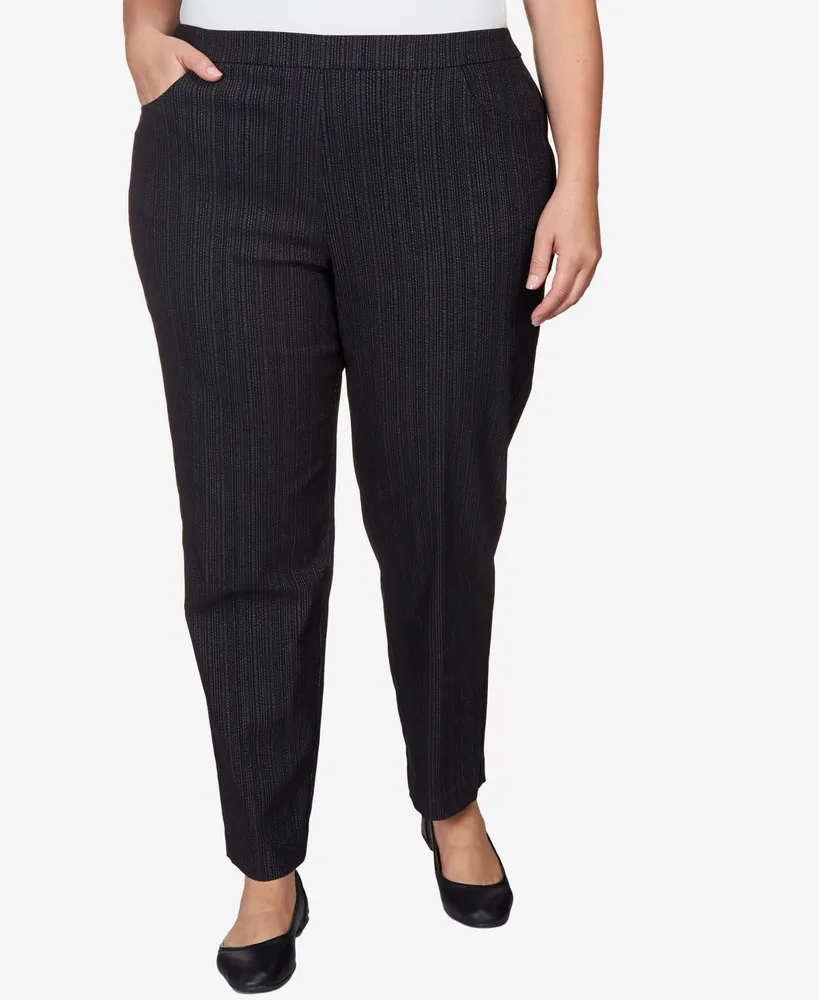 Alfred Dunner Plus Size World Traveler Slim Fit Pinstripe Average Length Pants