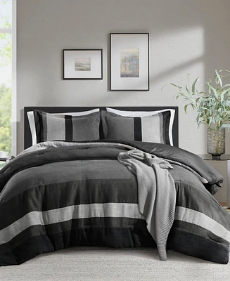 510 Design Boulder Stripe Micro Suede 3-Pc. Comforter Set, King/California King