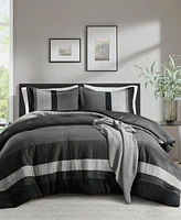 510 Design Boulder Stripe Micro Suede 3-Pc. Comforter Set, King/California King