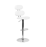 Ellipse Back Adjustable Height Barstool With Chrome Base