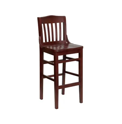 School House Back Wooden Restaurant Dining Barstool