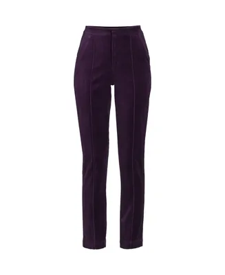 Lands' End Women's Velvet High Rise Pin tuck Pencil Ankle Pants