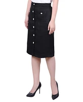 Ny Collection Petite Slim Tweed Double Knit Pencil Skirt with Pockets