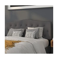 Arched Queen Button Tufted Upholstered Headboard