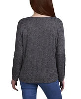 Ny Collection Petite Long Sleeve Knit Top