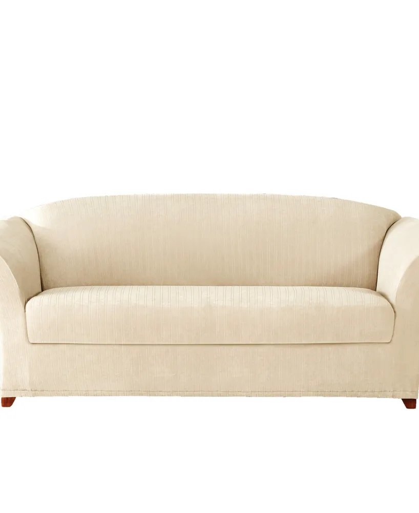 Sure Fit Stretch Pinstripe Two Piece Sofa Slipcover