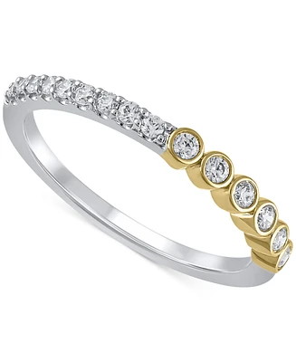 Igi Certified Diamond Bezel & Prong-Set Band (1/4 ct. t.w.) 14k Two-Tone Gold