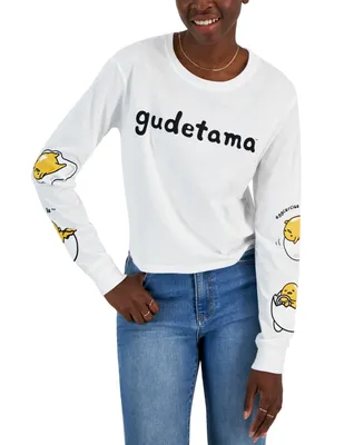 Juniors' Gudetama Graphic Print Long-Sleeve T-Shirt