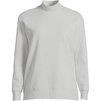 Lands' End Women's Plus Long Sleeve Ottoman Mock Pullover Tee