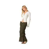 Women's Tiered scrunch maxi skirt