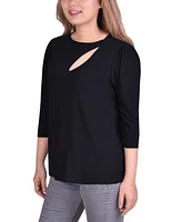 Ny Collection Petite Space Dyed Studded Top