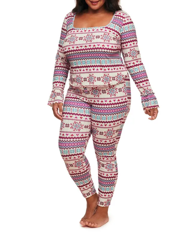 Adonna Womens Tall Long Sleeve 2-pc. Pant Pajama Set