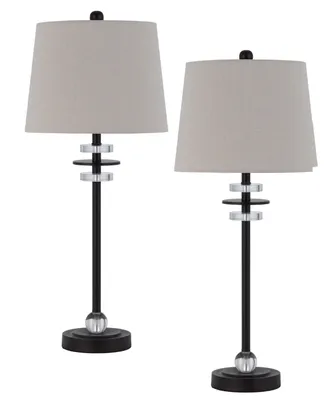 28.5" Height Metal and Crystal Lamp Set