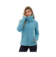 Bench Dna Women's Funnel Microfleece Zip-Up Wrap Neck