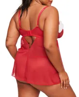 Claussine Women's Plus-Size Babydoll Lingerie