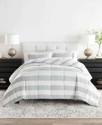 Home Collection Premium Down Alternative Distressed Stripe Reversible Comforter Set