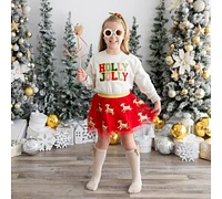 Sweet Wink Toddler Girls Holly Jolly Patch Christmas Sweatshirt