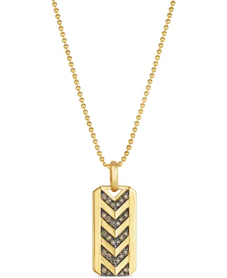 Le Vian Chocolatier Men's Chocolate Diamond Chevron Dog Tag 24" Pendant Necklace (1/2 ct. t.w.) in 14k Gold
