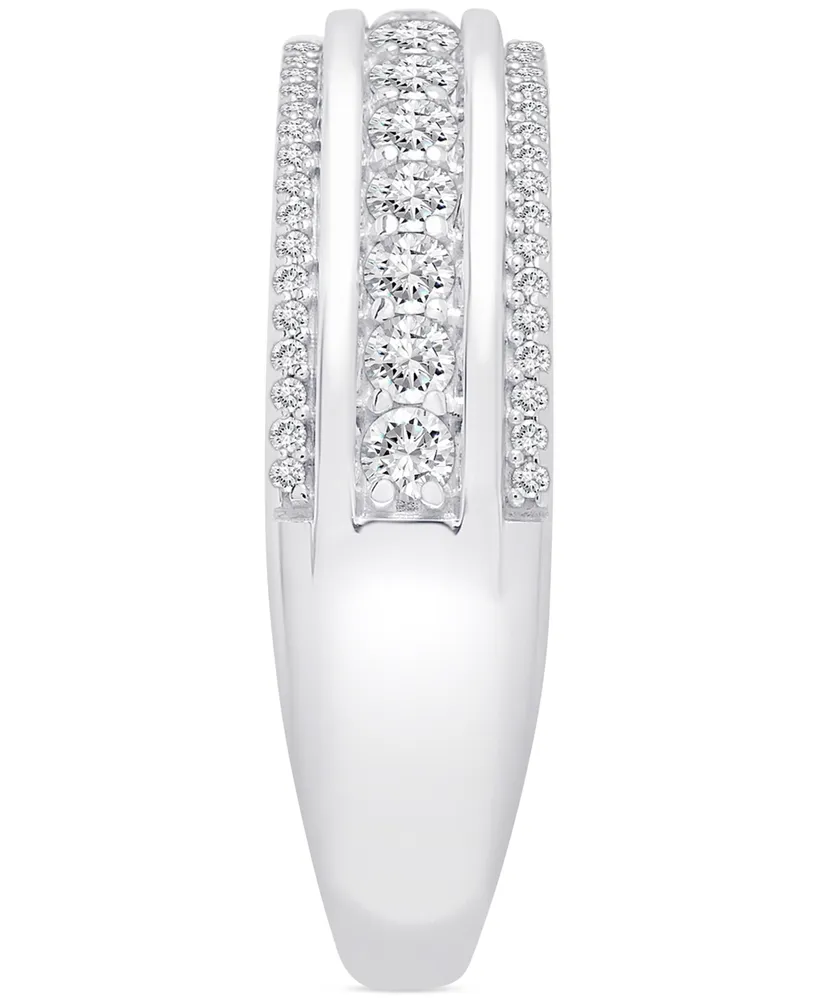 Diamond Three Row Band (1/2 ct. t.w.) in Platinum
