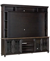 96" Dawnwood 3PC Tv Console Set (96" Console, Hutch and Fireplace)