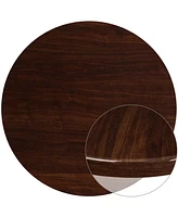 48" Round High-Gloss Resin Table Top With 2" Thick Drop-Lip