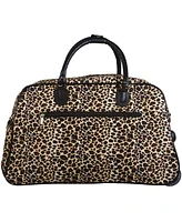 World Traveler Leopard 21-Inch Carry-On Rolling Duffel Bag