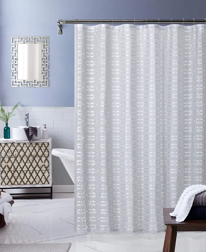 Dainty Home Cassandra Clipped Shower Curtain, 72" x 70"