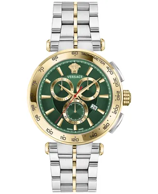 Versace Men's Swiss Chronograph Aion Two-Tone Stainless Steel Bracelet Watch 45mm